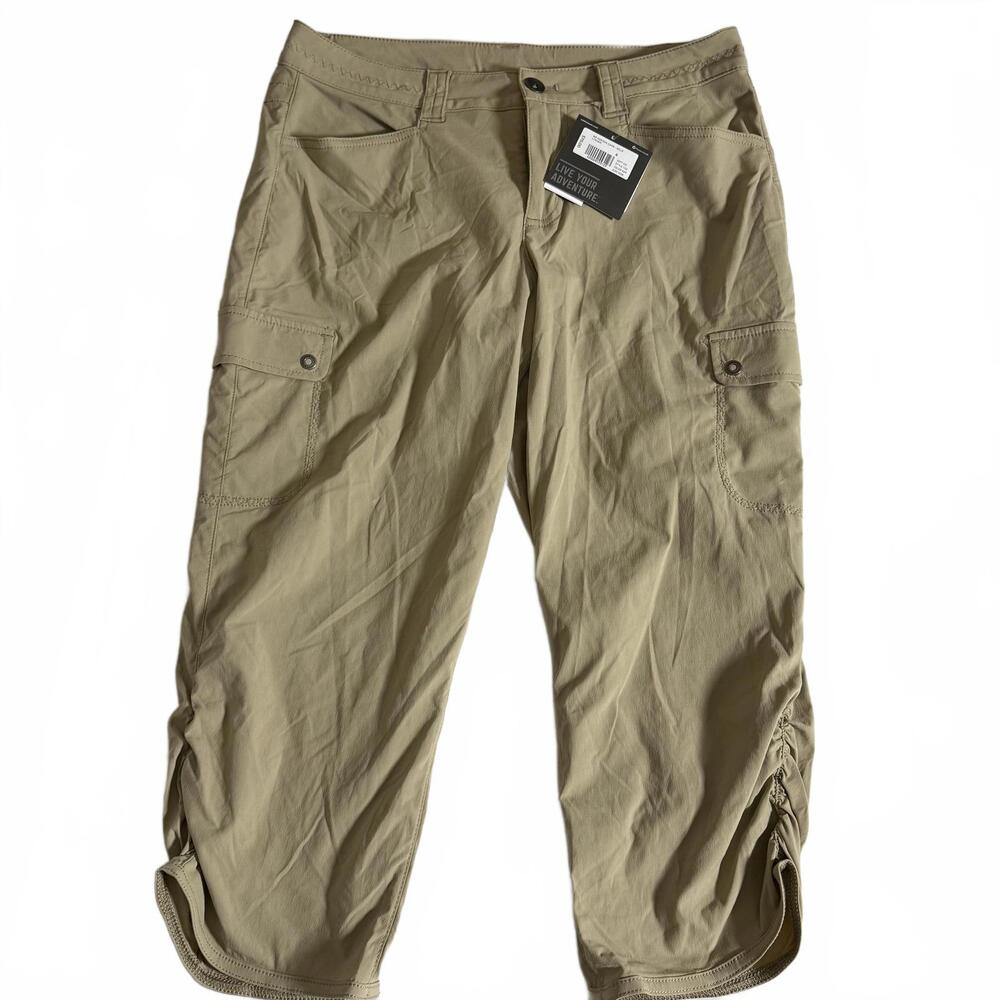 NWT EDDIE BAUER Adventure Horizon Capri Pants. Womens' Size 6. Khaki. UPF 50+